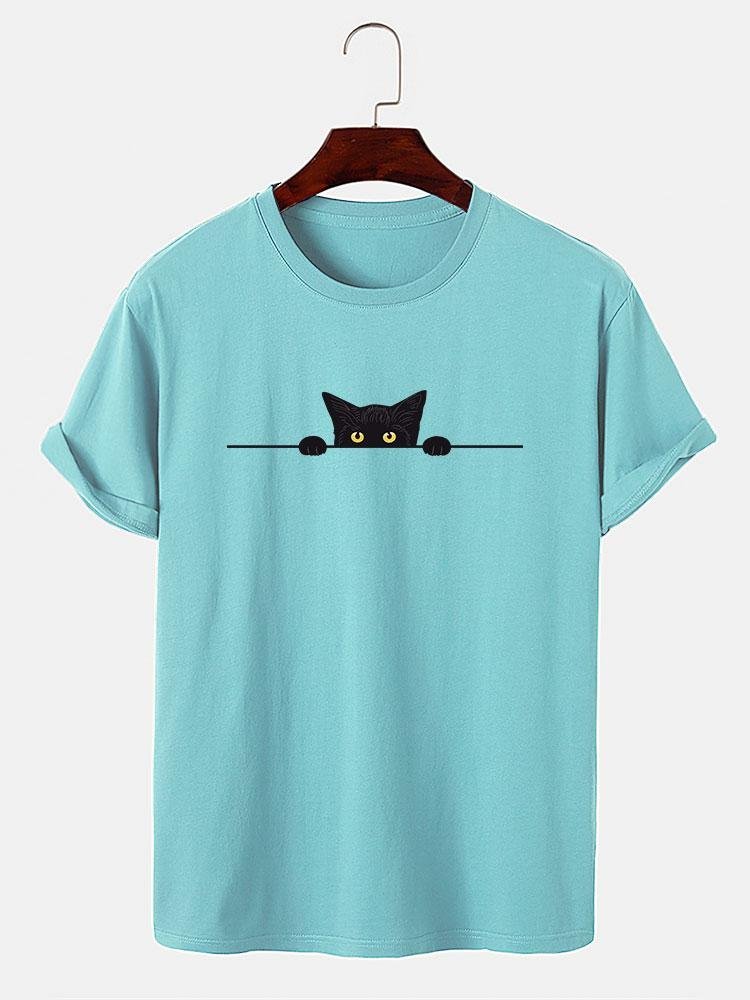 Guus | Black cat print T-shirt - Afbeelding 10
